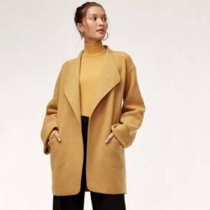 Aritzia Wilfred Chandelle Golden Mustard Coat Jacket / Coatigan S